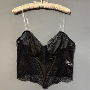 NWT Current Mood XXL Black Lace Bustier Top